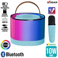 Caixa de Som Bluetooth 10W RGB XDG-57 Xtrad - Azul